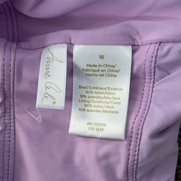 Anne Cole Swim Dress One Piece Skirted Swimsuit Women’s 16 Multicolor Resort - Picture 6 of 8